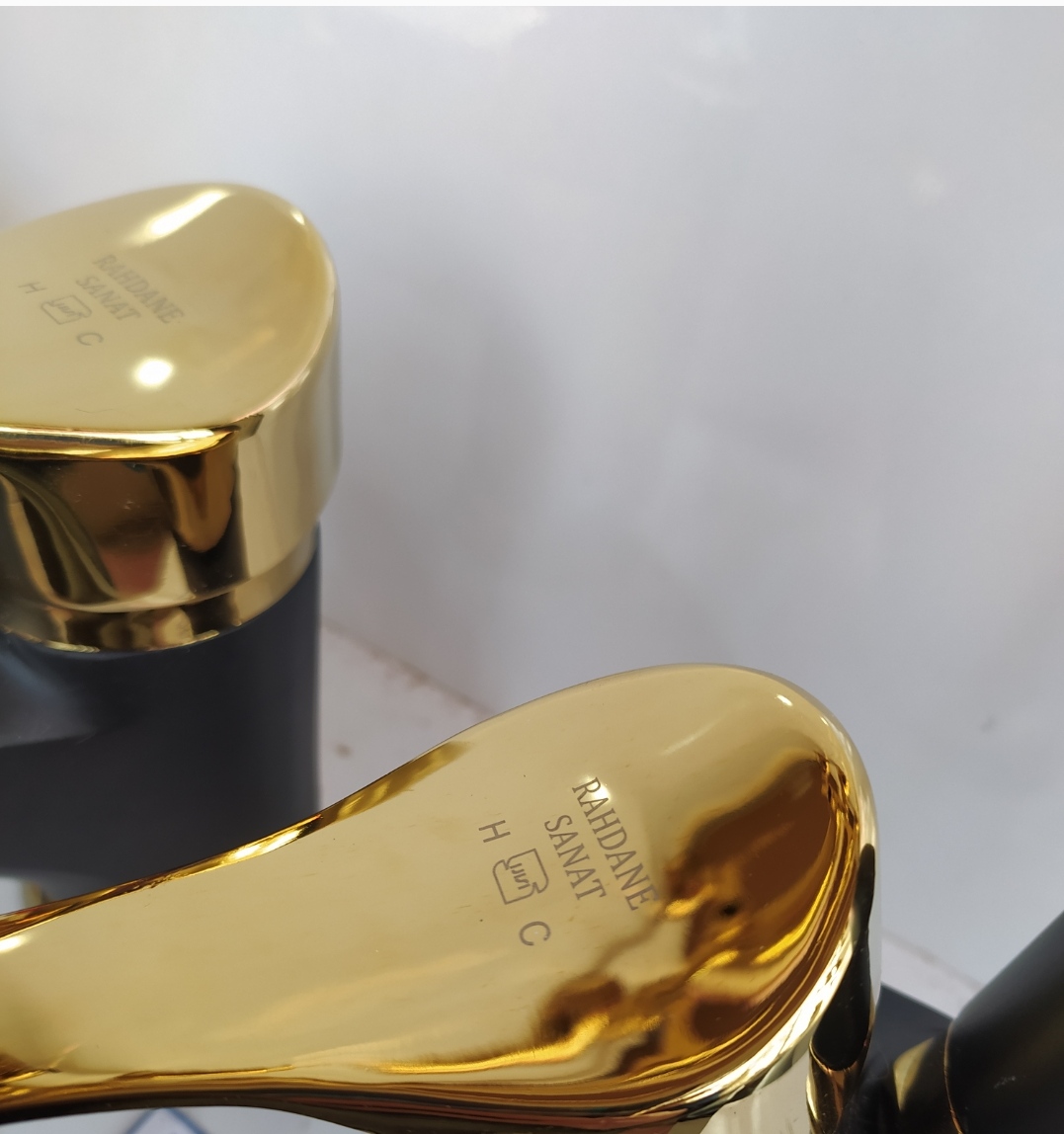 ست شیرآلات مشکی طلایی مدل لاله (ارسال رایگا)